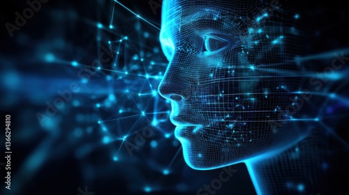 An AI powered system enhancing voice recognition by analyzing real time speech patterns and linguistic nuances, futuristic AI-driven voice assistant development lab, Speech technology style