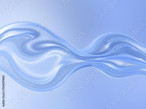 Abstract background with transparent fluid neon wave, glossy shiny effect generative ai