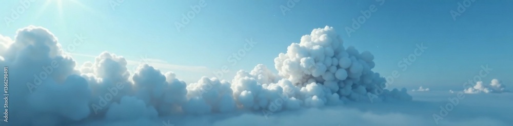 Thick grey smoke billows across a vast blue sky, urban, industrial, environment Thick grey smoke billows across a vast blue sky, urban, industrial, environment