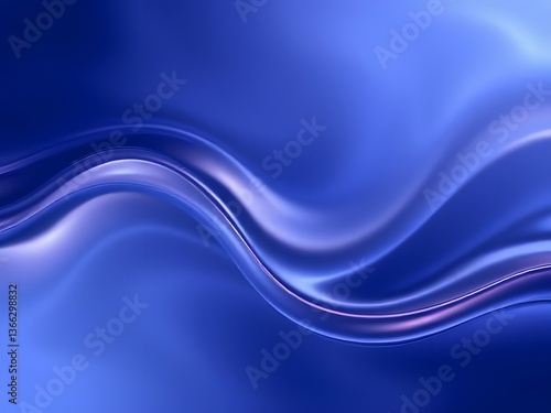 Abstract background with transparent fluid neon wave, glossy shiny effect generative ai