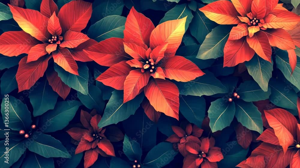 Red Flowers with Green Leaves Red Flowers with Green Leaves