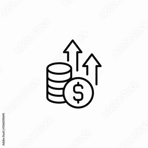 financial level rise icon sign vector