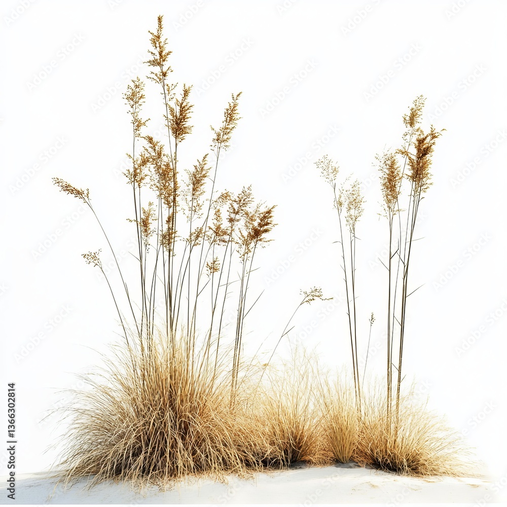 Fototapeta premium dry grass on a white background