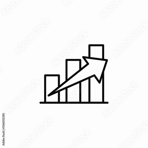 rise statistics icon sign vector