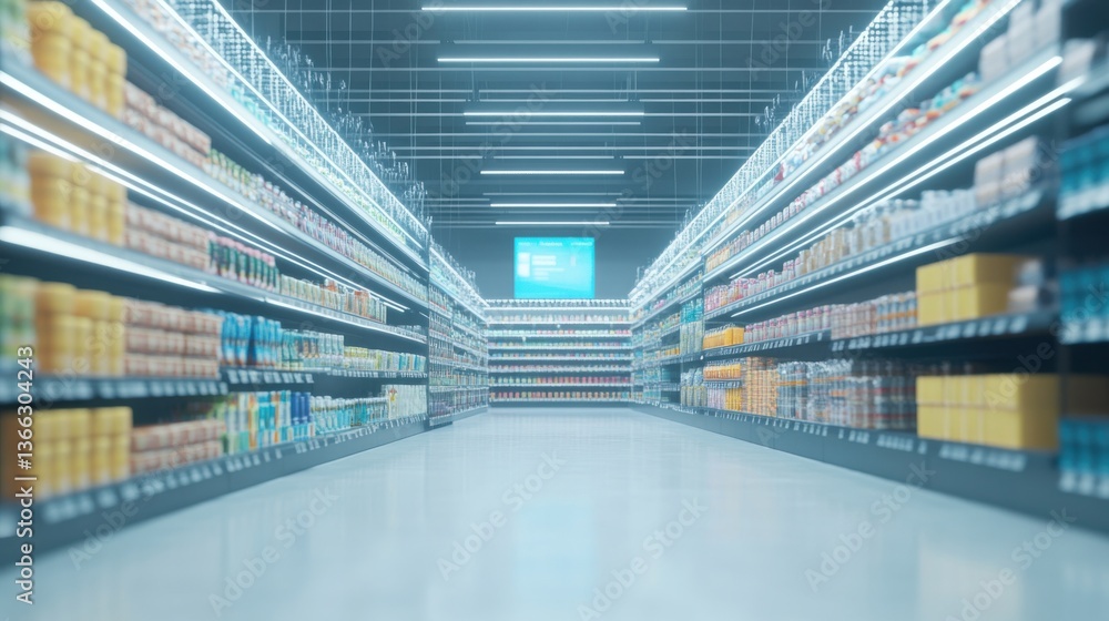 Obraz premium An AI powered system improving retail inventory management by analyzing sales trends, stock levels, and customer demand data to optimize supply chains