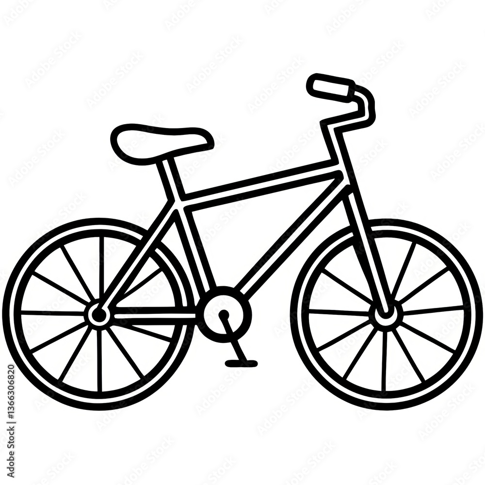 Obraz premium line art bicycle illustration