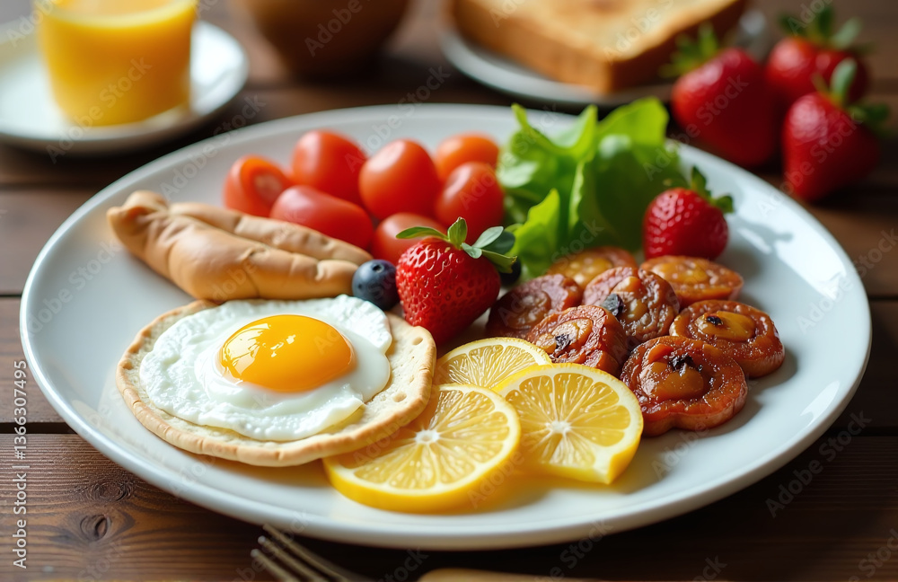 A Typical Breakfast Often Consists Of A Variety Of Foods Placed On A Single Large Serving Plate In Most Cultures Worldwide Today. A Typical Breakfast Often Consists Of A Variety Of Foods Placed On A Single Large Serving Plate In Most Cultures Worldwide Today.