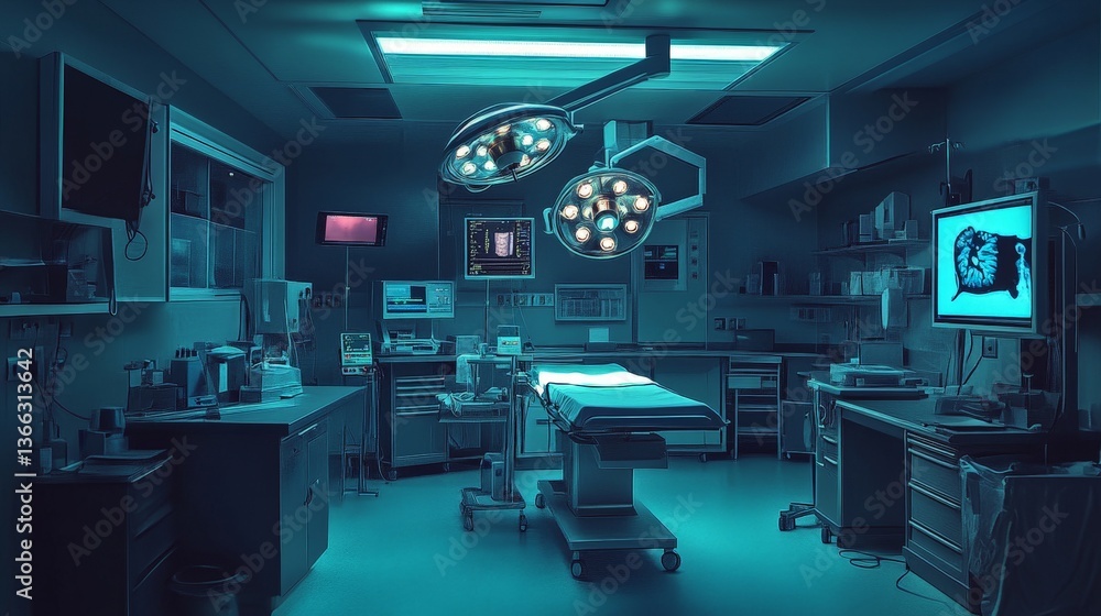 Advanced Surgery Room with Medical Team, A High-Tech and Professional Operating Environment Advanced Surgery Room with Medical Team, A High-Tech and Professional Operating Environment