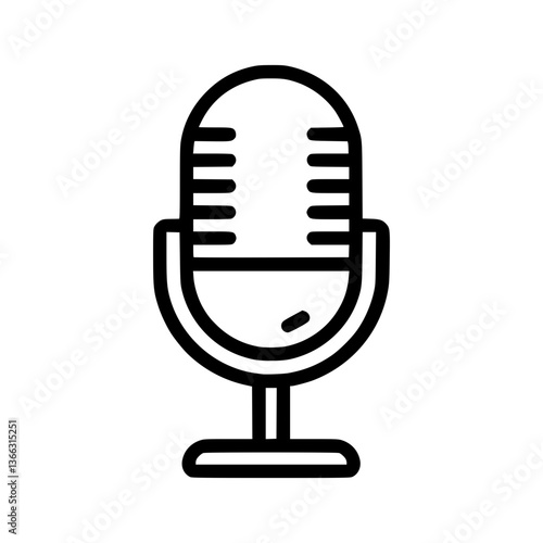 Retro microphone icon vector illustration on white background