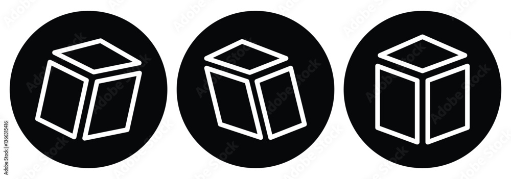 Cube icon in vector. Black simple cube pictogram. 3d box graphic concept. Abstract Cube Hexagon Logo for website design and mobile, app development. Square dice three-dimensional frame. Cube icon in vector. Black simple cube pictogram. 3d box graphic concept. Abstract Cube Hexagon Logo for website design and mobile, app development. Square dice three-dimensional frame.