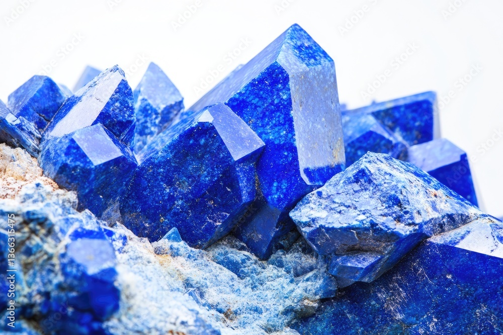 Fototapeta premium Vivid Lapis Lazuli Gem Closeup on a Bright Studio Background