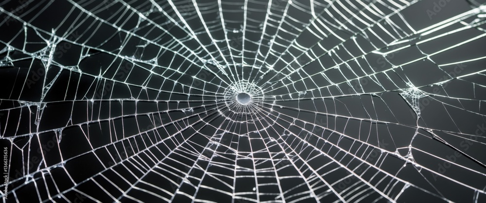 Obraz premium intricate spider web on dark background illustration