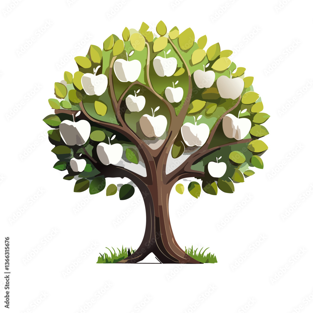 vector illustration of an apple tree icon design