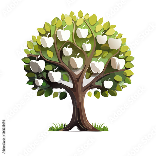Obraz na płótnie vector illustration of an apple tree icon design w salonie