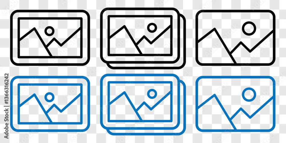 Gallery icon vector set, photo album icon, image picture symbol. Image icon. Picture symbol. Snapshot sign. Photo gallery icon symbol. Photograph button. Photo gallery icon symbol. Vector illustrator Gallery icon vector set, photo album icon, image picture symbol. Image icon. Picture symbol. Snapshot sign. Photo gallery icon symbol. Photograph button. Photo gallery icon symbol. Vector illustrator