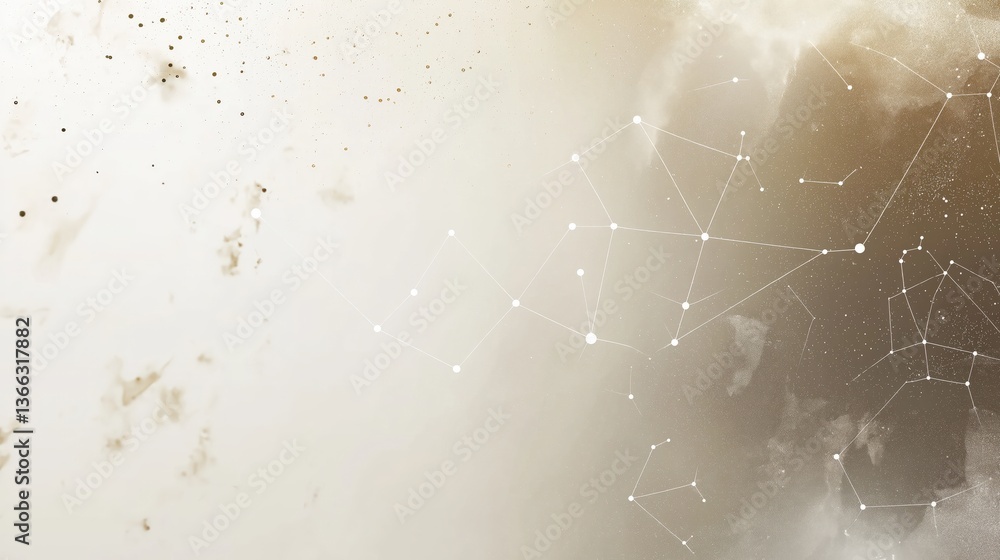 Fototapeta premium Abstract network of interconnected lines and dots on gradient background