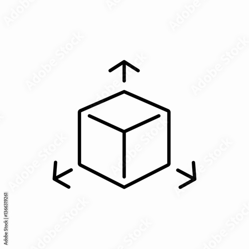 Three dimensional cube icon vector sign