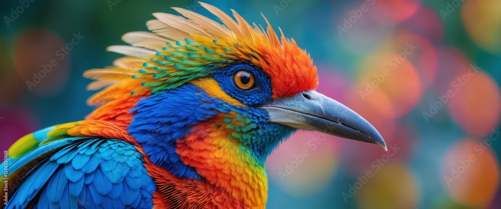 Obraz premium vibrant bird with brightly colored plumage in nature