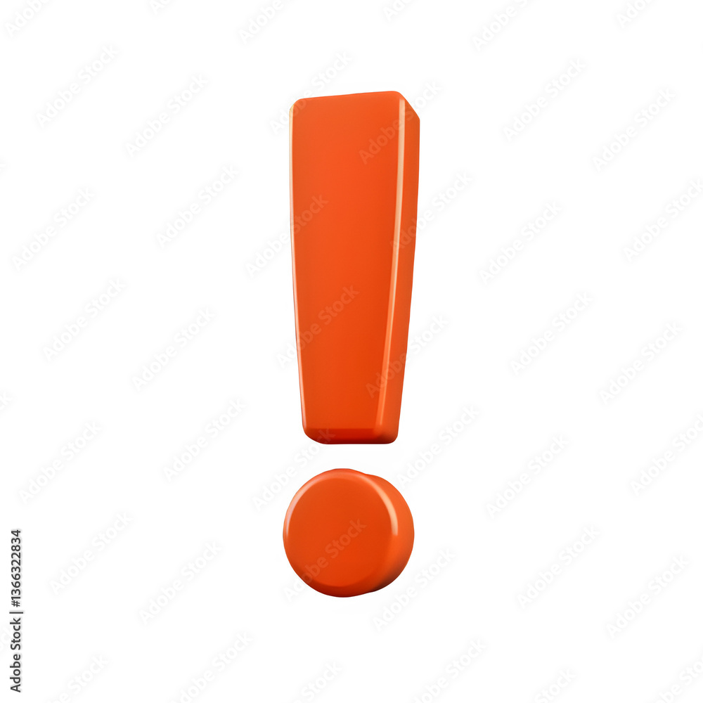 Shiny 3D Red Exclamation Mark Warning Symbol Shiny 3D Red Exclamation Mark Warning Symbol
