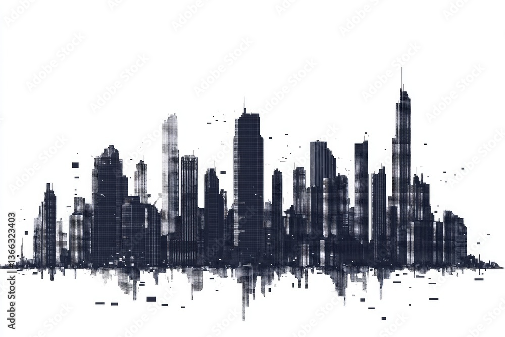 Fototapeta premium Abstract cityscape silhouette
