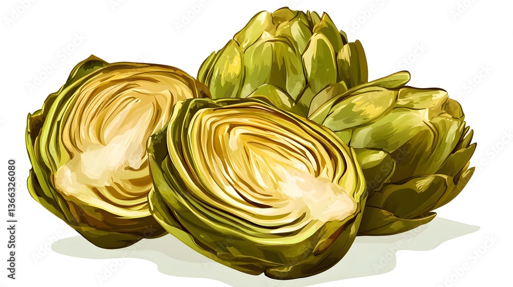 Obraz premium Savor the Flavor with Delicious Grilled Artichokes: A Healthy Gourmet Visual Delight