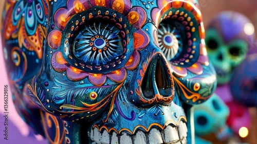 Wallpaper Mural Colorful Sugar Skull Close Up Torontodigital.ca