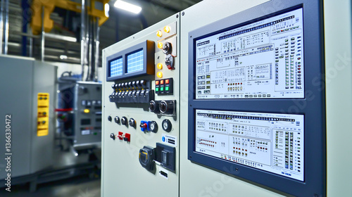 A fully operational PLC panel board installed in an industrial automation control room. 