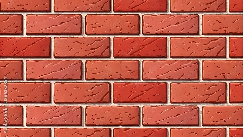 Obraz premium Seamless Red Brick Wall Texture Background Illustration Pattern Design