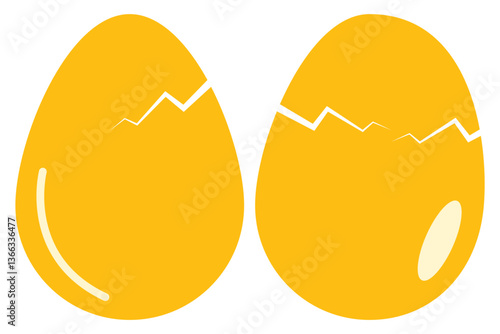 Egg cracked vector. Cracked egg logo silhouette. Vector illustration.