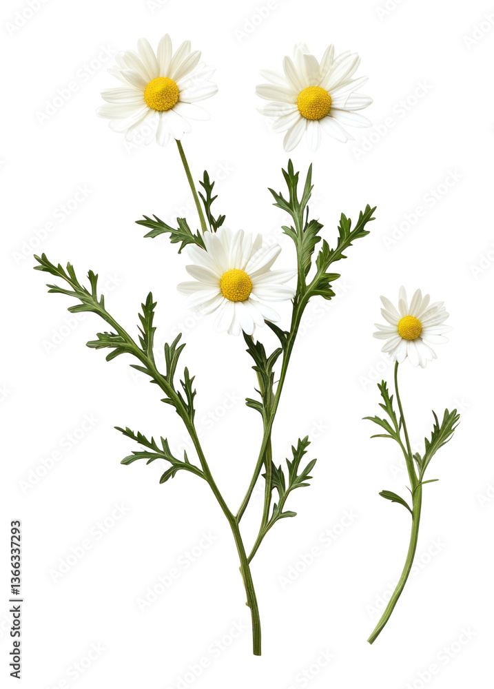 Fototapeta premium PNG White daisy flowers background floral green.