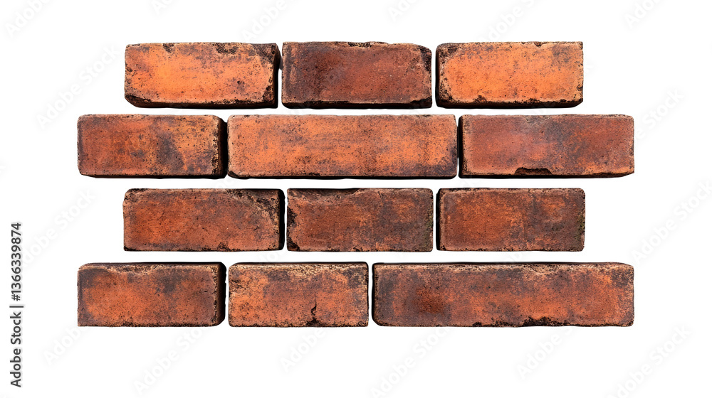Obraz premium Brick wall texture background, construction industry, abstract structure, cut out transparent