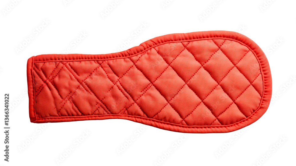 Red quilted pot holder with diamond pattern, isolated, cut out transparent Red quilted pot holder with diamond pattern, isolated, cut out transparent