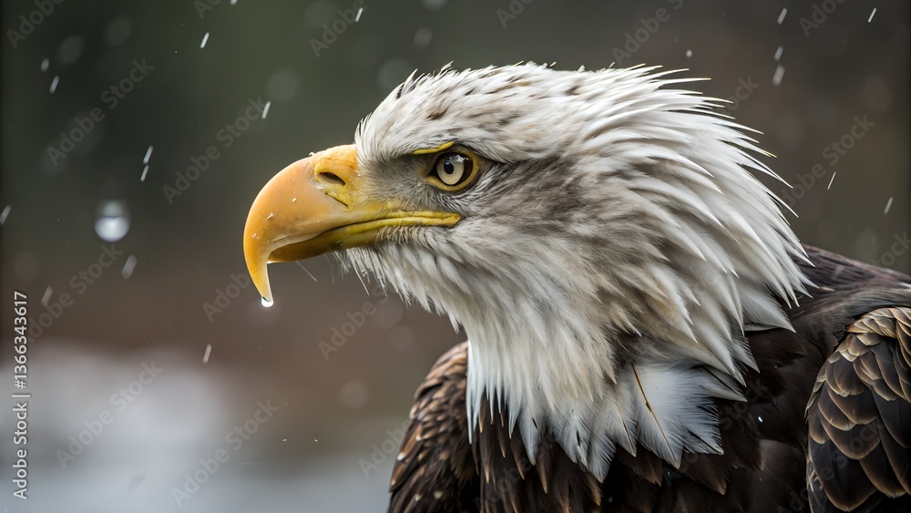 Obraz premium portrait of a bald eagle on a branch