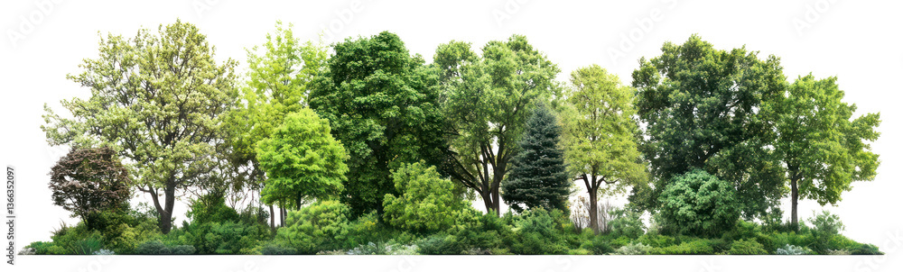 Obraz premium PNG Group of trees forest background landscape.
