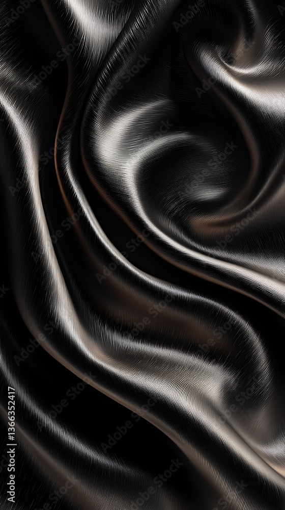 Fototapeta premium Artistic black waves texture render high resolution photo