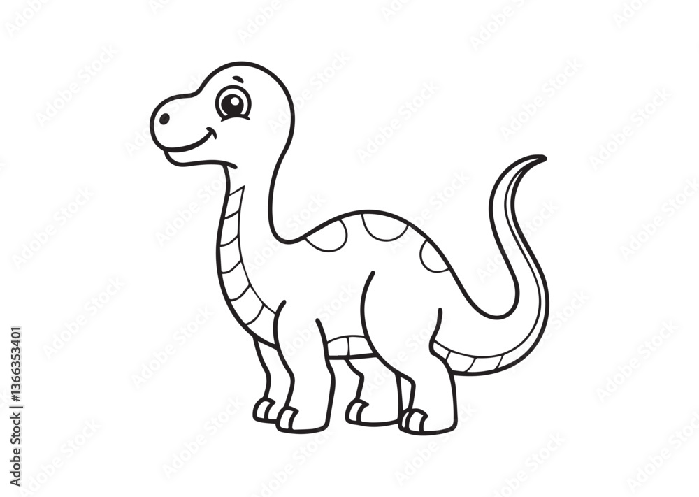 Cute dinosaur outline silhouette vector Cute dinosaur outline silhouette vector