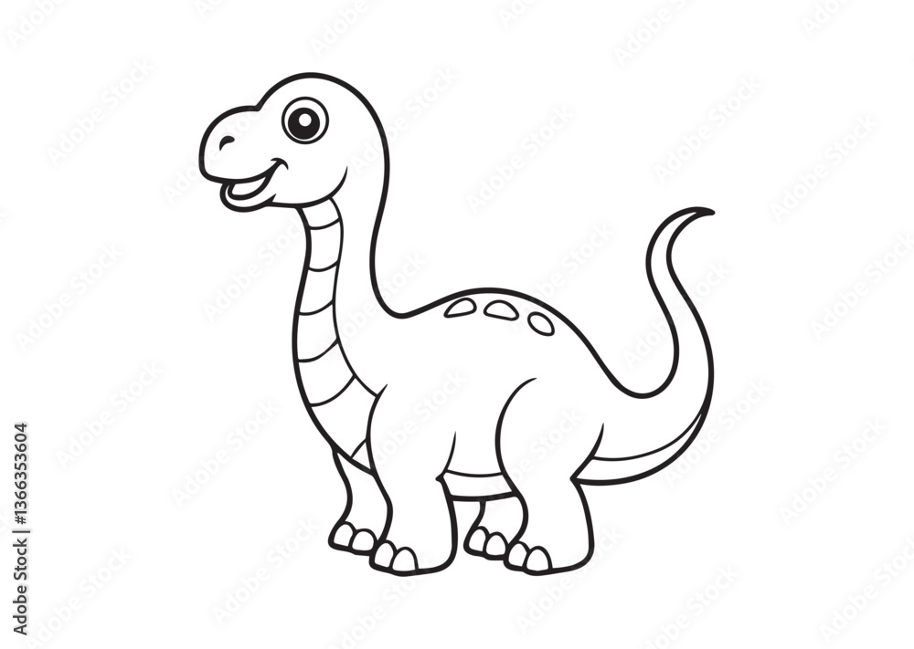 Cute dinosaur outline silhouette vector Cute dinosaur outline silhouette vector