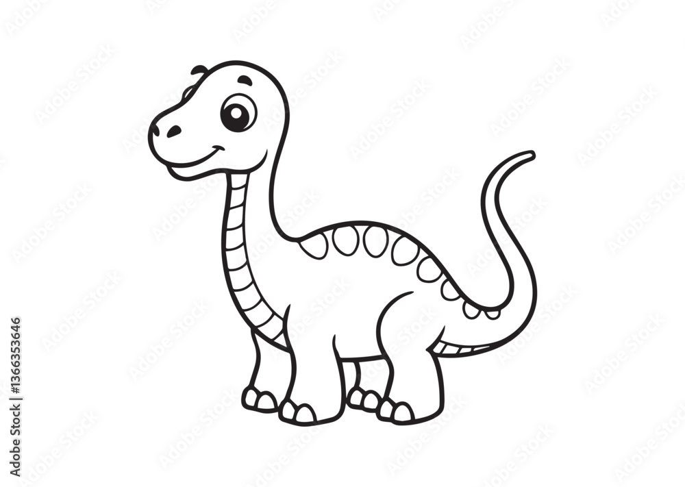 Cute dinosaur outline silhouette vector Cute dinosaur outline silhouette vector