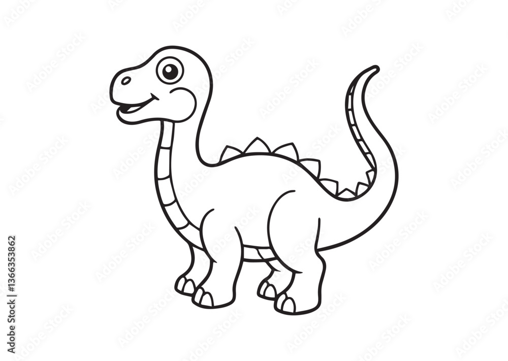 Cute dinosaur outline silhouette vector Cute dinosaur outline silhouette vector