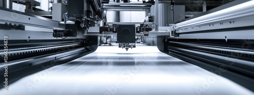 Large format printing machine in operation printing banners