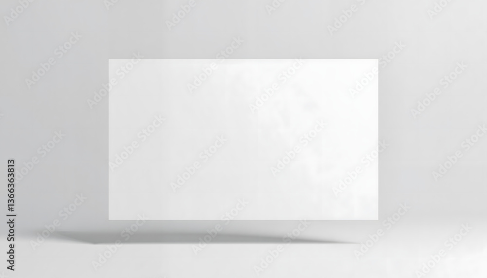 Realistic floating horizontal card mockup with soft shadows on a neutral gradient background Realistic floating horizontal card mockup with soft shadows on a neutral gradient background
