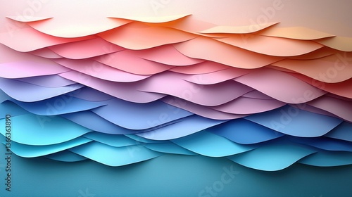 Abstract layered paper shapes