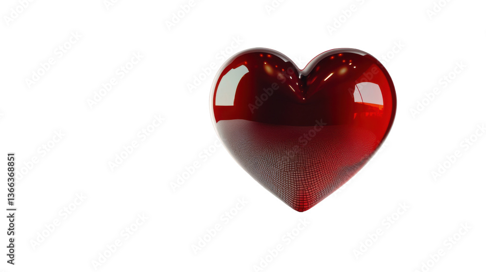 Fototapeta premium red heart on white background