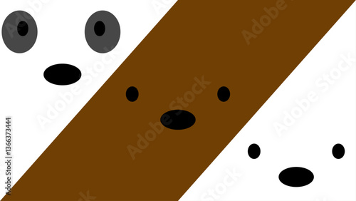 Trio of Minimalist Bears Background Composition