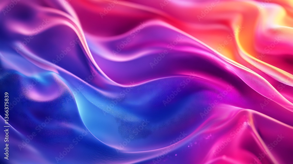 Obraz premium Fluid textile illusion with iridescent colors digital abstract swirl image