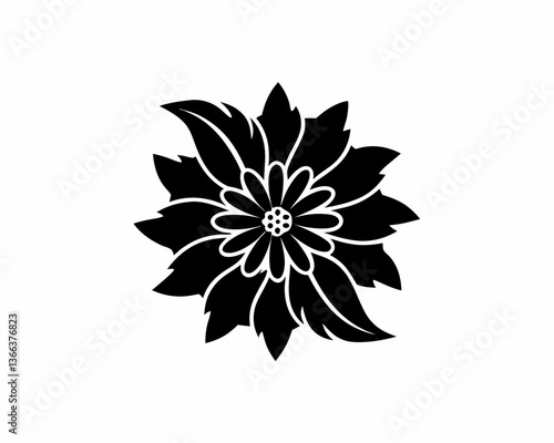 creative details Bee Balm Floral Icon vector illustration