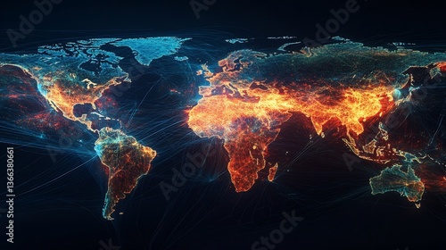 Wallpaper Mural Data visualization of global cultural exchange pattern artistic data Torontodigital.ca