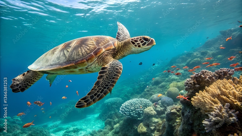 Obraz premium sea turtle swimming