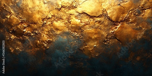 Wallpaper Mural Golden Cracks: The Beauty of Metal. Torontodigital.ca