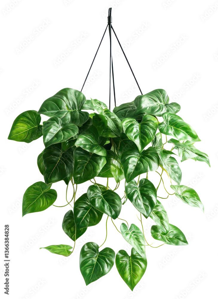 Naklejka premium PNG Real Philodendron plant hanging leaves.